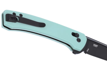 Image of CRKT Q Compact Folding Knife, 3.05in, D2 Tool Steel Blade, Drop Point Blade, Aqua G10 Handle, 7075B