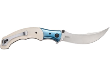 Image of CRKT Ritual Assisted Opening Folding Knife, 4.37in 12C27, Persian, Fiber Infused Resin Handle w/Stainless Steel Bolster, White, 7471