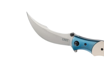 Image of CRKT Ritual Assisted Opening Folding Knife, 4.37in 12C27, Persian, Fiber Infused Resin Handle w/Stainless Steel Bolster, White, 7471