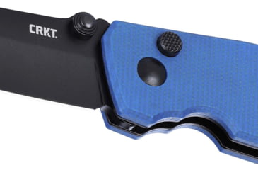 Image of CRKT Squid Button Lock Folding Knife, 2.27in, 8Cr13MoV Stainless Steel Blade, Drop Point Blade, Blue G10 Handle, 2474BD