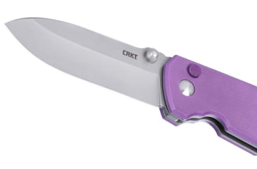 Image of CRKT Squid XM Folding Knife, 2.95in, 14C28N, Drop Point Blade, Purple G10 Handle, 2495P