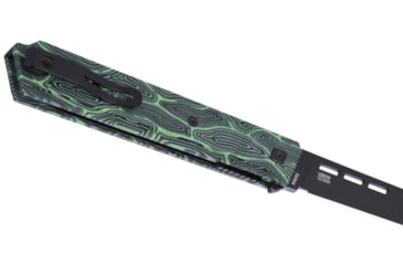 Image of CRKT Zephyr Folding Knife, 3.22in, 8Cr13MoV Stainless Steel Blade, Drop Point Blade, Black/Green G10 Handle, 3850G