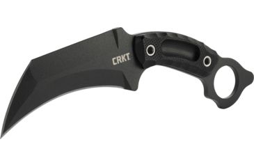Image of CRKT Du Hoc Fixed Blade Knife w/Sheath, 5.095in SK5 Steel Blade, G10 Handle, Black, 2630