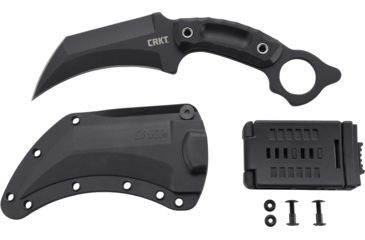 Image of CRKT Du Hoc Fixed Blade Knife w/Sheath, 5.095in SK5 Steel Blade, G10 Handle, Black, 2630