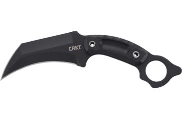 Image of CRKT Du Hoc Fixed Blade Knife w/Sheath, 5.095in SK5 Steel Blade, G10 Handle, Black, 2630