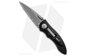 Image of CRKT Elishewitz E-Lock 7313 Automatic Folding Knife, 2.75in, AUS-8 Stainless Steel, Spear Point Blade, Zytel Black Handle, Black/Black, 6.625in, BHQ-0475