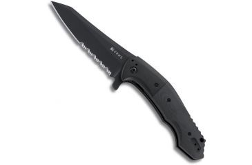 Image of CRKT Eraser Folding Tanto Tactical Knife, Combo Edge, Black TitanNitride Blade 8900K