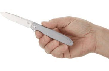 Image of CRKT Facet 3.37in Folding Knife, Sheepsfoot, Plain Satin D2 Steel Blade, Stainless Steel Handle, K230XXP