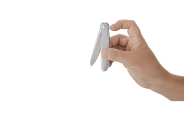 Image of CRKT Facet 3.37in Folding Knife, Sheepsfoot, Plain Satin D2 Steel Blade, Stainless Steel Handle, K230XXP