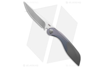 Image of CRKT Fial Folding Knife, 3.62in, Bohler M390 Stainless Steel, Drop Point Blade, Titanium Gray/Blue Handle, Steel/Gray/Blue, 8.25in, BHQ-200891