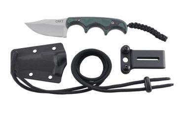 Image of CRKT Folts Minimalist Bowie Fixed Blade Knife, 2in, Bowie Style Clip Point, Black Micarta Handle CR2387K