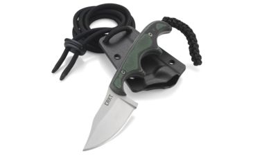 Image of CRKT Folts Minimalist Bowie Fixed Blade Knife, 2in, Bowie Style Clip Point, Black Micarta Handle CR2387K