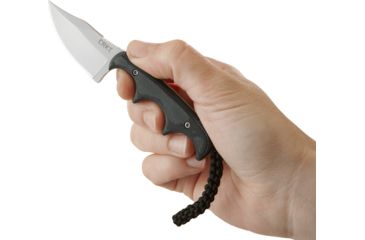 Image of CRKT Minimalist Bowie Fixed Blade Knife, 2.13in, 8Cr13MoV Stainless Steel Blade, Bowie Blade, Black/Green G10 Handle, 2387