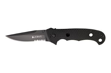 Image of CRKT Hammond Cruiser Folding Knife, 3.75in, Serrated Clip Point, Black Zytel Handle CR7914KN