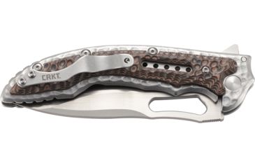 Image of CRKT Ikoma Fossil - 3.96in. Plain Blade, IKBS, Stainless Steel &amp; G10 Scales, Clip 5470