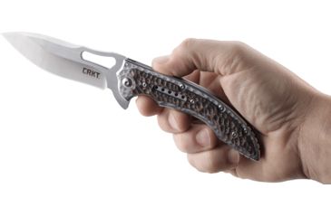 Image of CRKT Ikoma Fossil - 3.96in. Plain Blade, IKBS, Stainless Steel &amp; G10 Scales, Clip 5470