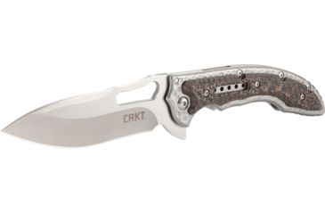 Image of CRKT Ikoma Fossil - 3.96in. Plain Blade, IKBS, Stainless Steel &amp; G10 Scales, Clip 5470