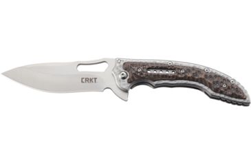 Image of CRKT Ikoma Fossil - 3.96in. Plain Blade, IKBS, Stainless Steel &amp; G10 Scales, Clip 5470
