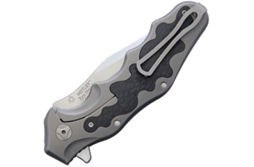Image of CRKT Ken Onion Motley Limited Ed Folding Knife, 3.88in Satin Sleipner Tool Steel Clip Point Blade, Matte Finish Titanium, K210CFXP