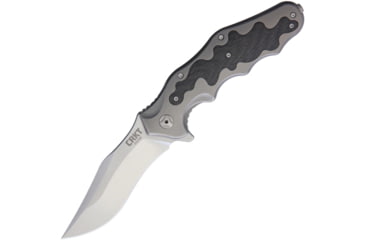 Image of CRKT Ken Onion Motley Limited Ed Folding Knife, 3.88in Satin Sleipner Tool Steel Clip Point Blade, Matte Finish Titanium, K210CFXP