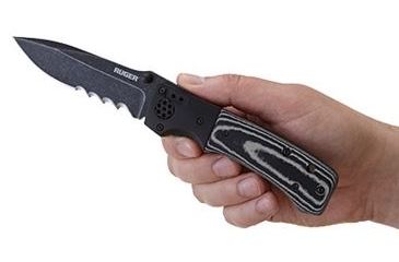Image of CRKT LOCKING LINER WITH THUMB STUD-BLACK, Black and Gray, 4 R2002K