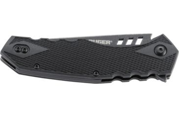 Image of CRKT LOCKING LINER WITH BLADE FLIPPER, Compact Tanto, Flat Top Serrations, Black and Gray, 3.25 R1706K