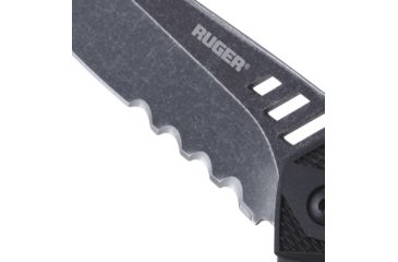 Image of CRKT LOCKING LINER WITH BLADE FLIPPER, Compact Tanto, Flat Top Serrations, Black and Gray, 3.25 R1706K