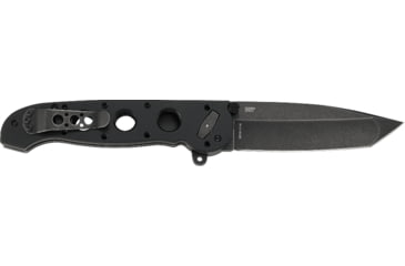 Image of CRKT M16-04DB 3.89in Folding Knife, Plain, Stonewash D2 Steel Blade, Black Aluminum Handle, M16-04DB