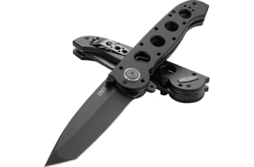 Image of CRKT M16-04DB 3.89in Folding Knife, Plain, Stonewash D2 Steel Blade, Black Aluminum Handle, M16-04DB