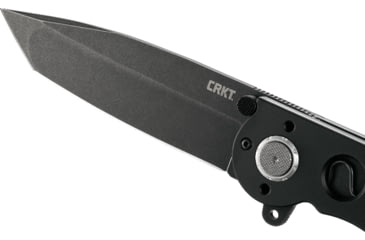 Image of CRKT M16-04DB 3.89in Folding Knife, Plain, Stonewash D2 Steel Blade, Black Aluminum Handle, M16-04DB