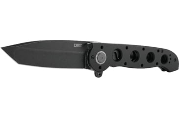 Image of CRKT M16-04DB 3.89in Folding Knife, Plain, Stonewash D2 Steel Blade, Black Aluminum Handle, M16-04DB