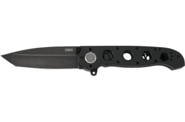 Image of CRKT M16-04DB Assisted Opening Folding Knife, 3.89in, Stonewash D2 Steel Blade, Tanto, Black Aluminum Handle, Black, M16-04DB