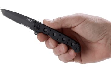 Image of CRKT M16-10 Carson EDC Tanto Folding Knife, Black, Triple Point Serrations, EDP Blade M16-10KZ