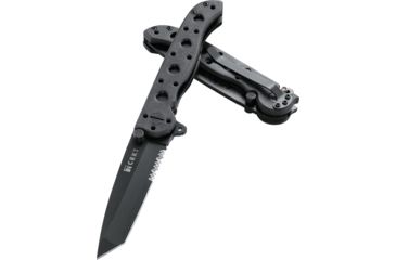 Image of CRKT M16-10 Carson EDC Tanto Folding Knife, Black, Triple Point Serrations, EDP Blade M16-10KZ
