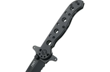 Image of CRKT M16-10 Special Forces Tanto Black Folding Knife, Stainless Steel, Triple Point Serrations, M16-10KSF