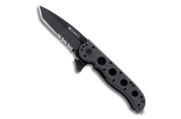Image of CRKT M16-12 Glass Filled Nylon Law Enforcement - Tanto, Triple-point Serrations, Black Glass Filled Nylon Handle, Lawks - M16-12ZLEKC
