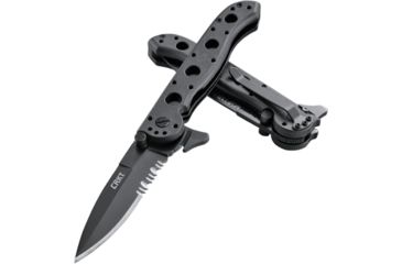 Image of CRKT M16-13 Spear Point Folding Knife, LE Model - Black Handle, Black Blade, Triple Point Serrations, M16-13ZLEK