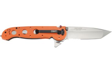 Image of CRKT M16-14 Big Dog Pro Tanto Folder Knife, ER - Orange Handle, Satin Blade, Triple Point Serrations, M16-14ZER