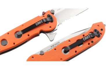 Image of CRKT M16-14 Big Dog Pro Tanto Folder Knife, ER - Orange Handle, Satin Blade, Triple Point Serrations, M16-14ZER