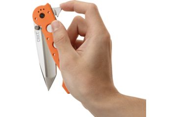 Image of CRKT M16-14 Big Dog Pro Tanto Folder Knife, ER - Orange Handle, Satin Blade, Triple Point Serrations, M16-14ZER