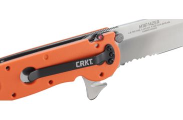 Image of CRKT M16-14 Big Dog Pro Tanto Folder Knife, ER - Orange Handle, Satin Blade, Triple Point Serrations, M16-14ZER