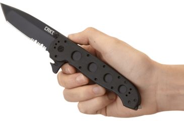 Image of CRKT M16-14 Big Dog Pro Tanto Folder Knife, LE - Black Handle, Black Blade, Triple Point Serrations, M16-14ZLEK