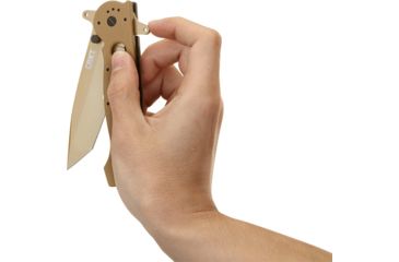 Image of CRKT M16-14 Big Dog Special Forces Veff Desert Tanto Folding Knife, Desert Tan M16-14DSFG