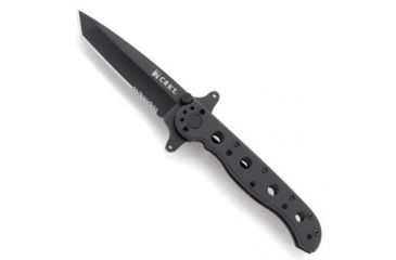 Image of CRKT M16 Stainless - Tanto, Combination Edge, Black Handle, Black Oxide Blade, Framelock - M16-10KSC