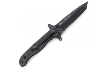 Image of CRKT M16 Stainless - Tanto, Combination Edge, Black Handle, Black Oxide Blade, Framelock - M16-10KSC