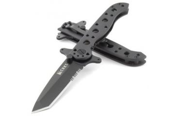 Image of CRKT M16 Stainless - Tanto, Combination Edge, Black Handle, Black Oxide Blade, Framelock - M16-10KSC