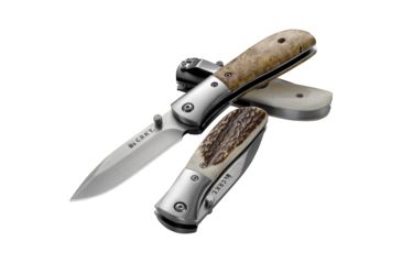Image of CRKT M4 EDC Folding Knife, Burl Wood Scales, Stainless Bolster M4-02W