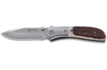 Image of CRKT M4 EDC Folding Knife, Red Stag Scales, Stainless Bolster M4-02S