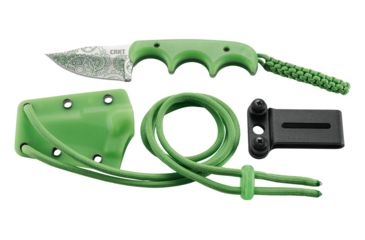 Image of CRKT Minimalist - Bowie Gears, Designed By Alan Folts in Melbourne, Fixed Blade Knife W/Sheath, 2.125in, Plain Edge, Satin Finish, Polypropylene Handle, 2387G