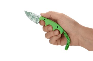 Image of CRKT Minimalist - Bowie Gears, Designed By Alan Folts in Melbourne, Fixed Blade Knife W/Sheath, 2.125in, Plain Edge, Satin Finish, Polypropylene Handle, 2387G